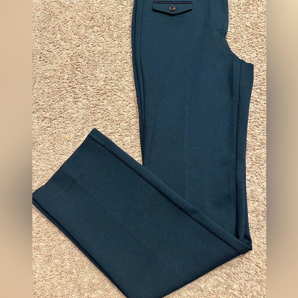 NWT Ann Taylor Straight Pants with Two Front Flap Pockets in Dark Teal size 4 - Picture 11 of 14